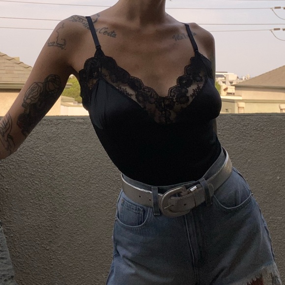 Tops - Vintage black slip top
